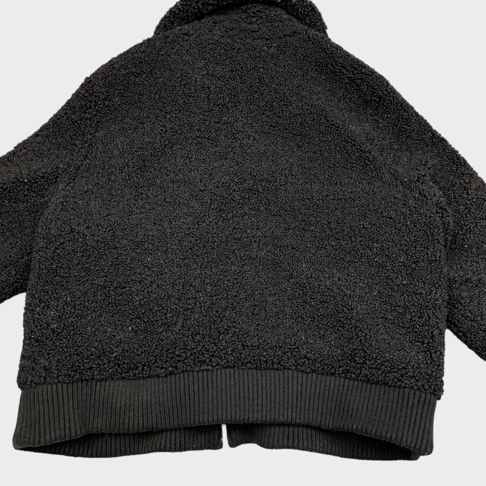 Banana Republic Full Zip Sherpa Bomber Jacket in Black Women's Size XL - Picture 11 of 14
